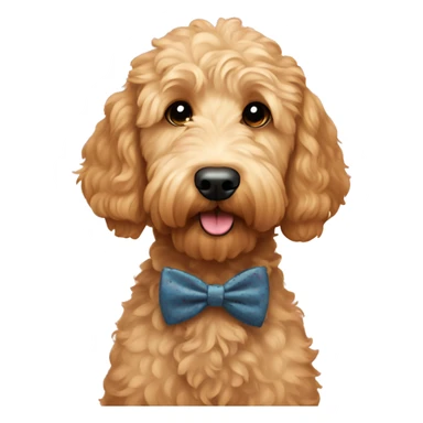 Goldendoodle with bow tie sticker