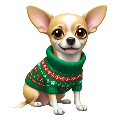 Chihuahua in Christmas sweater  sticker