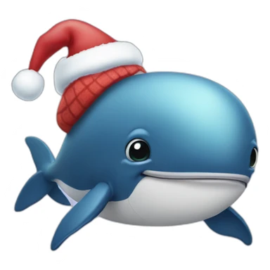 christmas whale sticker