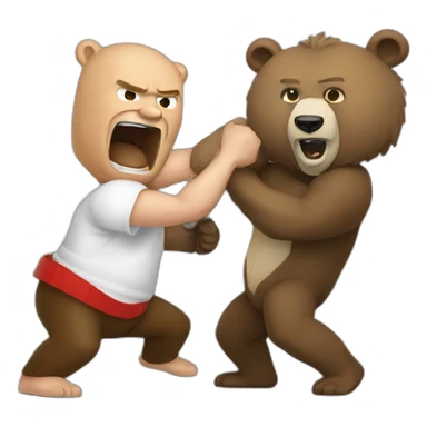 Vladimir Poutine fights bear sticker