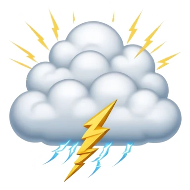 Realistic, cumulonimbus cloud with lightning striking sticker