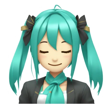 Cute hatsune Miku smiling with closed eyes sticker