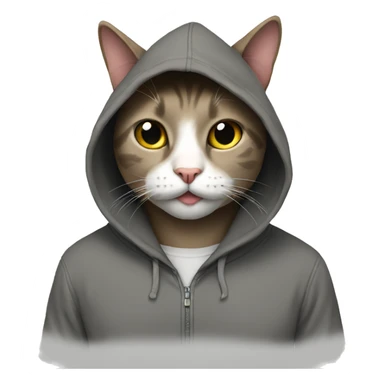 cat with a hoodie sticker