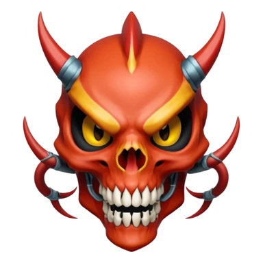 Oily smooth glossy evil sharp edgy badass skeleta skull-face skull-masked skull-headed l Charmeleon-Zeraora-Salandit-fusion, full body sticker