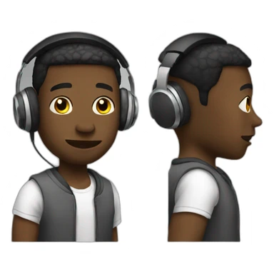 a nigga with headphones sticker