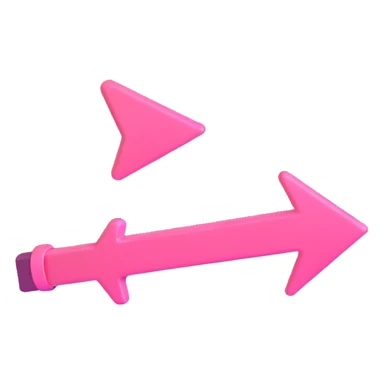 cute pink bubbly arrow, bubblegum color, 3D effect, cheerful, no text sticker