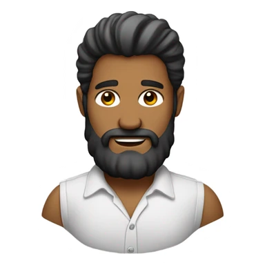 Hombre con barba, poco pelo y camisa  sticker