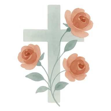 goth cross with roses sticker