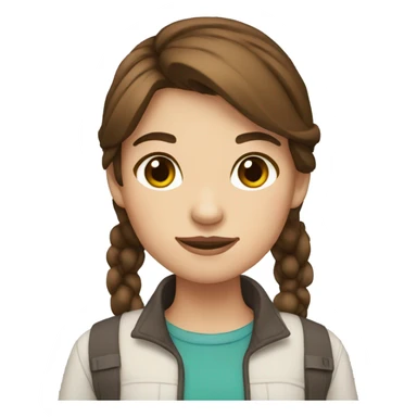 girl with brown hair and rodete sticker