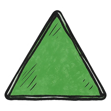 a green triangle sticker