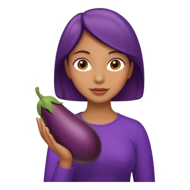 Mulher,com uma berinjela na mão,só uma b sticker