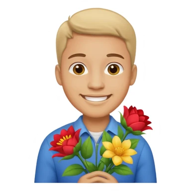 Man flowers at bottom sticker