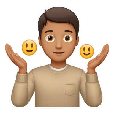 Face men between two hands sticker