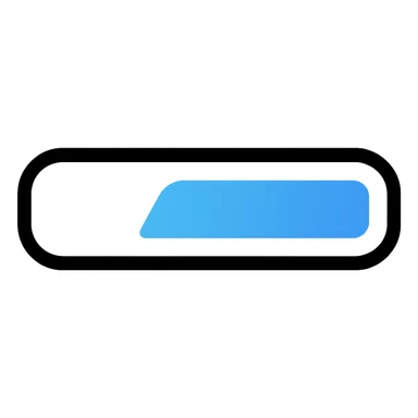 flat minimal loading bar icon, horizontal, 60% filled, rounded edges, gradient blue progress, light gray background, vector look, for mobile or web interface sticker