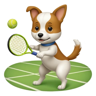 Un chien qui joue au tennis  sticker
