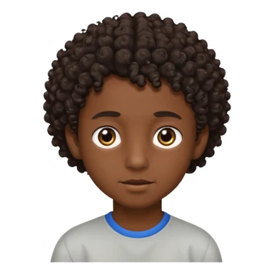 Menino de pele morena de olho castanho meio preto e cabelo cacheados ralo sticker