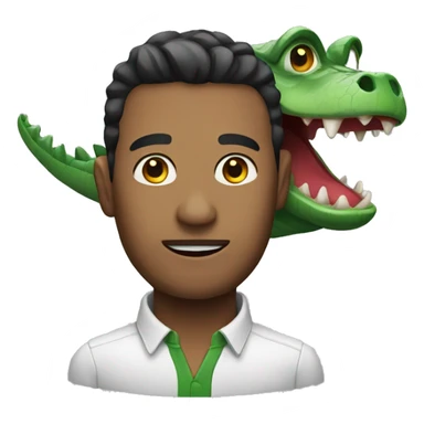 Man with crocodile fac sticker