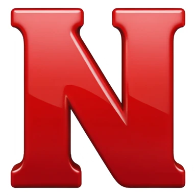 bold letter N in red color sticker