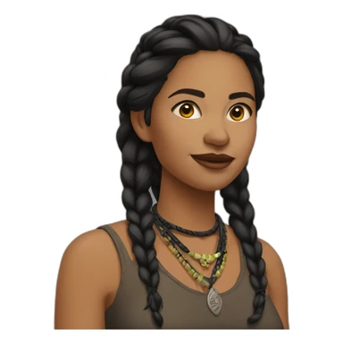 apache femme colliers cheveux noirs nattes sticker