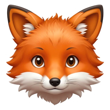 Cute baby fox head sticker