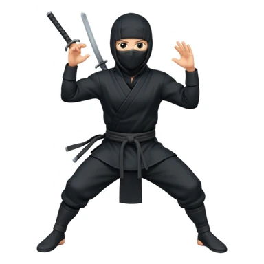 Ninja posando para una foto sticker
