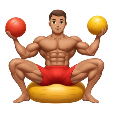 bodybuilder doing swiss-ball crunches sticker