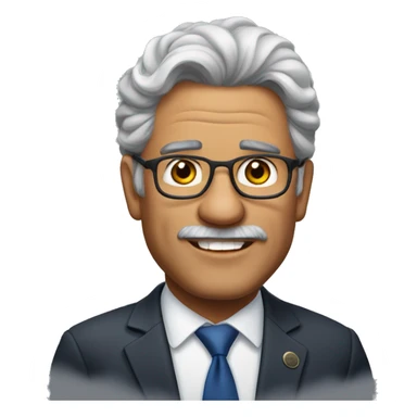 Homem de 54 anos 
Político e vereador 
Moreno, cabelos grisalhos 
Alto e grande  sticker