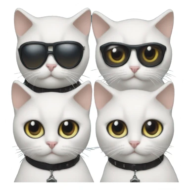 4 cats dressed as the band weezer sticker