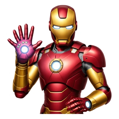 create an ironman with the infinity gauntlet emoji sticker