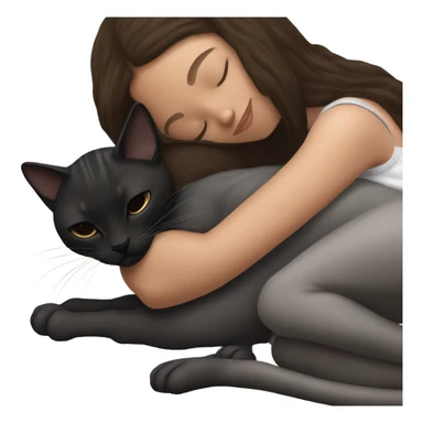 Black sphinx kitty sleeping on brunette white girl's lap sticker