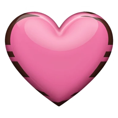 pink and dark brown striped heart sticker