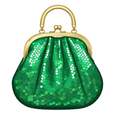 green sequin purse sticker