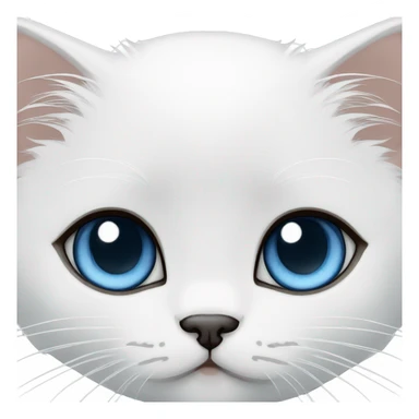 White persian doll face kitten with one brown eye and one blue eye sticker