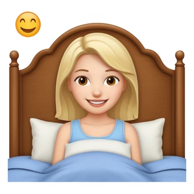 Creer emoji de une femme dans un lit heureuse  sticker
