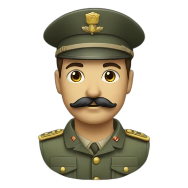 soldat avec une moustach de forme carée sticker