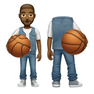Basket ball wearing baggy jeans sticker