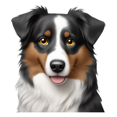 Australian shepherd black right eye and white left eye sticker