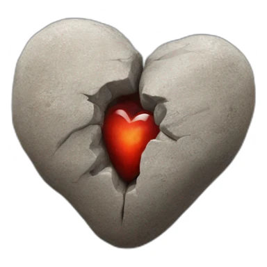 Realistic heart rock sticker