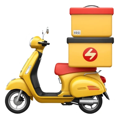 an animated emoji of a food delivery scooter whizzing past fast sticker