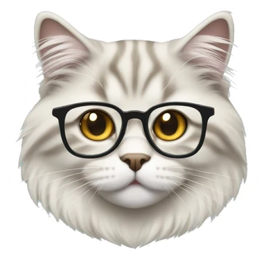 siberian cat with glasses sticker
