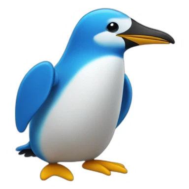 blue pingouin saluting sticker