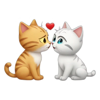 Cats kiss in love sticker