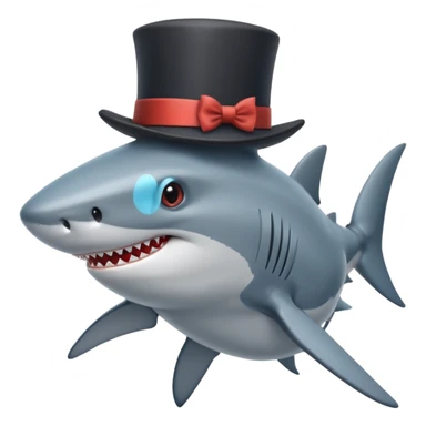 Shark with a top hat sticker