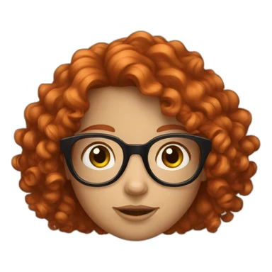 curly redhead glasses girl sticker