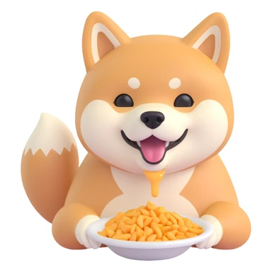 shiba inu, eating sticker