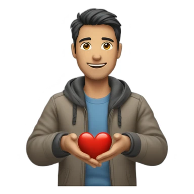 un homme qui fait un coeur avec les mains sticker