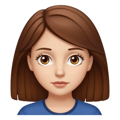 chica blanca con cabello y ojos cafes sticker