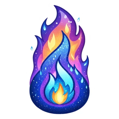 navy blue glitter fire in blue tones  sticker