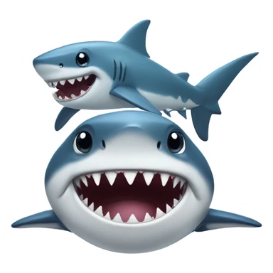 Shark and baby shark sticker