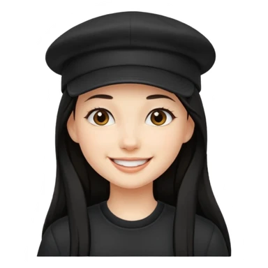 Girl with turned back black cap and a long hair  sticker